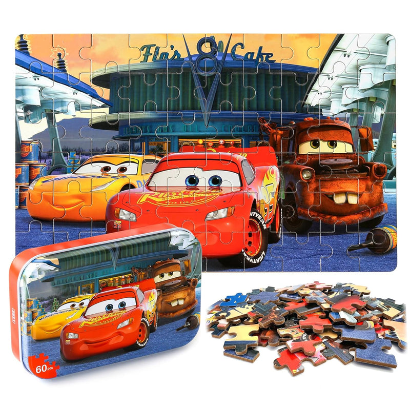 Car Jigsaw Puzzles In A Metal Box 60 Pieces Lightning Jigsaw Puzzle For Kid