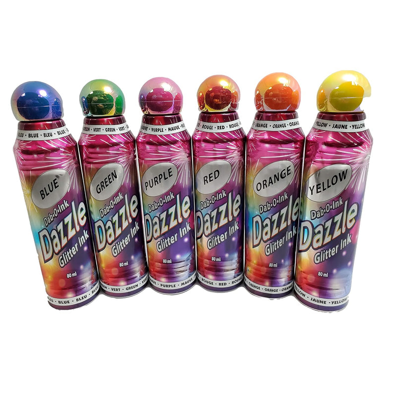 Dazzle Glitter Bingo Dauber/Dabber Ink 6 Pack Mixed Colors