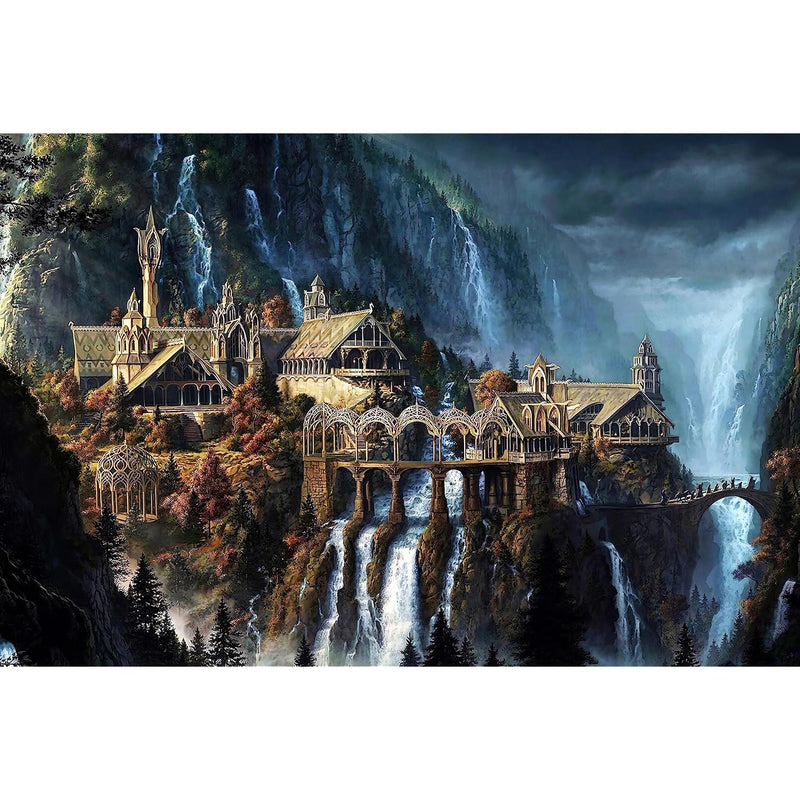 Puzzles For Adults 1000 Pieces,Lord Of The Rings Puzzle,Waterfall Town 1000