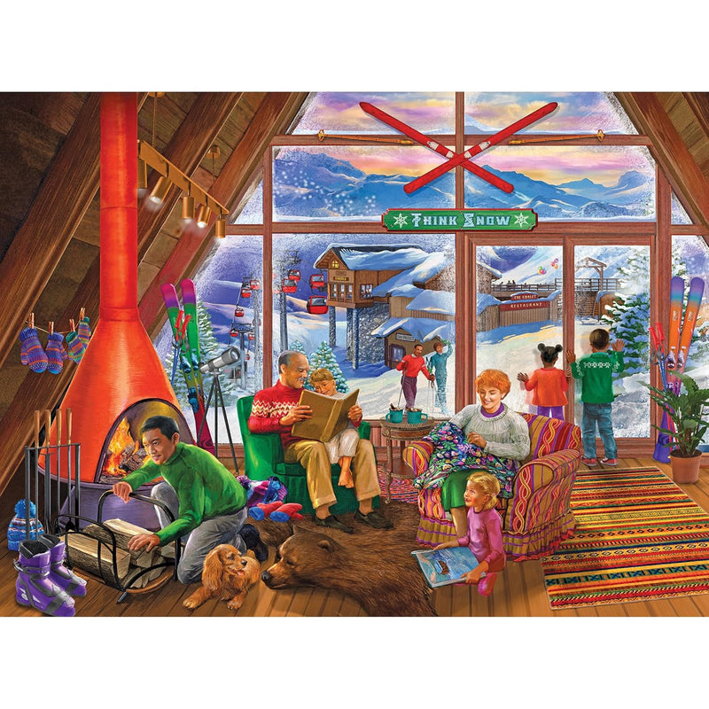 RoseArt - Back to The Past - Ski Lodge - 750 Piece Jigsaw Puzzle for Adults