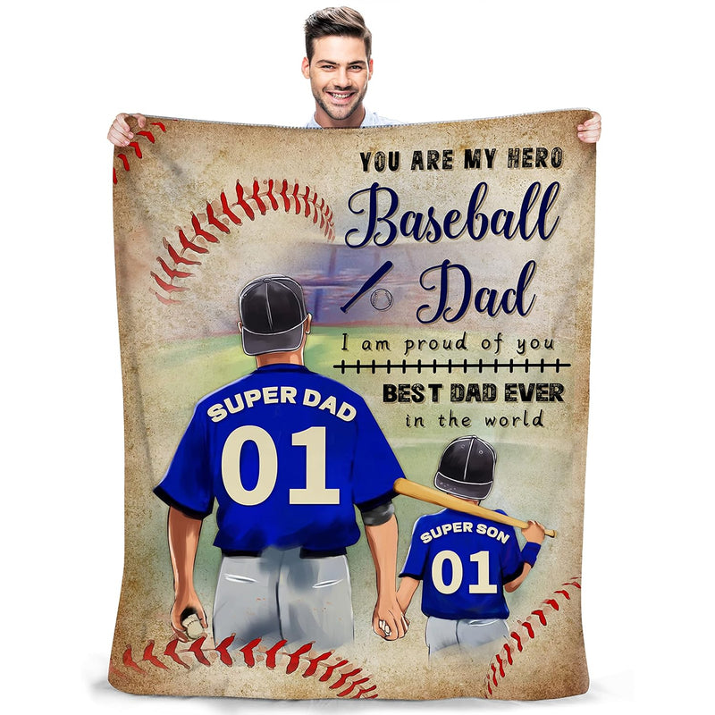 Baseball Blanket Dad Gifts From Daughter Son Best Dad Ever Gifts Throw Blanket