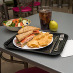 Cafe Standard Plastic Cafeteria/Fast Food Tray, NSF Certified, BPA Free, 14" Length x 10" Width, Black