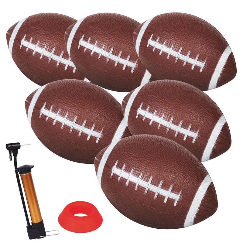 Inflatable Rubber Footballs 6 Pcs 8.3" With Pump And Kicking Teesoft Mini Smal