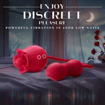 4-in-1 Rose Vibrator Dildo – Thrusting, Licking & G-Spot Stimulator for Women