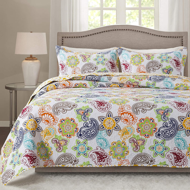 Bedspread Quilt Set 3-Piece Lightweight Cotton Reversible Quilt Set For All Se