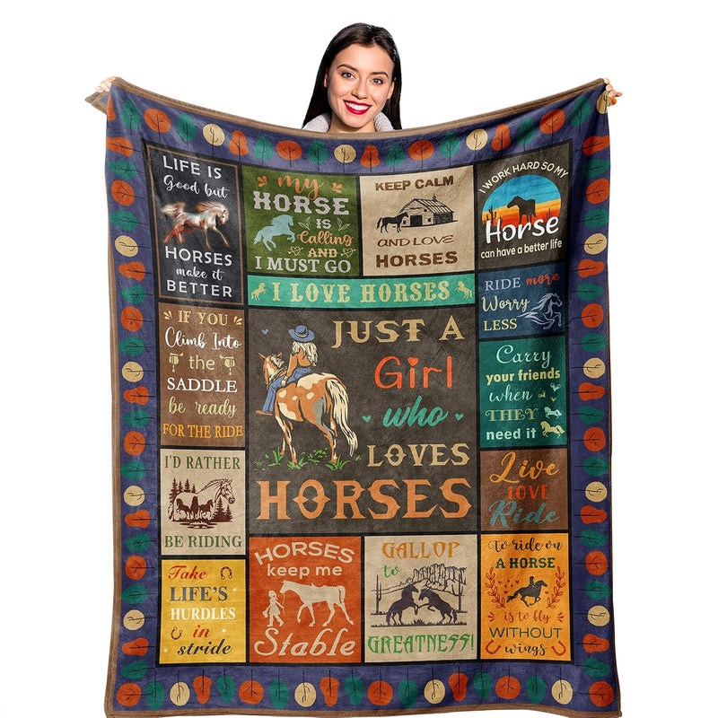 Horse Gifts For Women, Horse Blanket For Girls, Gifts For Horse Lover, Girls H