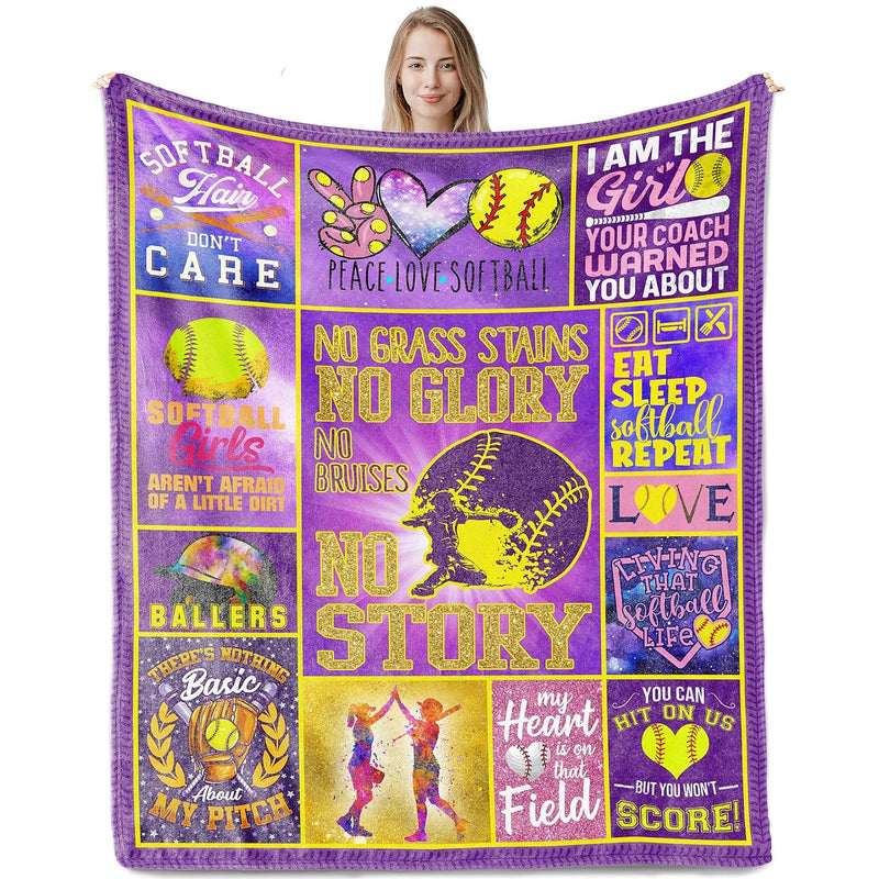 Softball Gifts For Girls, Softball Blanket, Best Girls Softball Gifts, Softbal