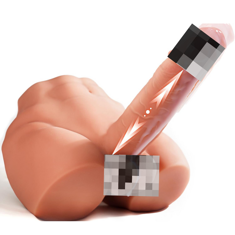 Male Torso Sex Doll with 7.3" Thrusting Dildo, Vibrating Anal & G-Spot Stimulator