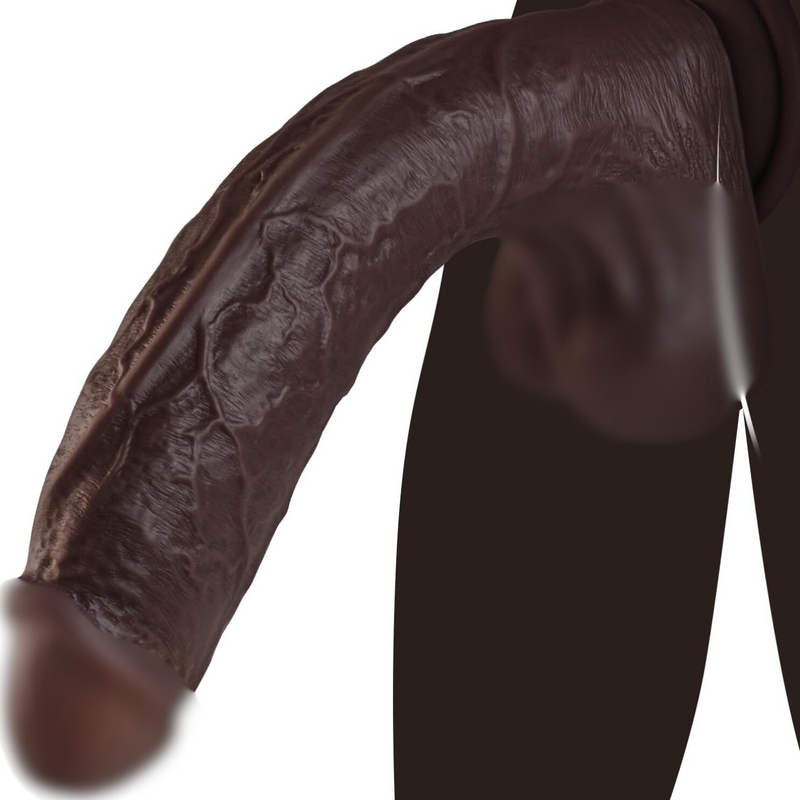 11" Realistic Black Dildo – Thick Silicone with Strong Suction Cup for Hands-Free Play