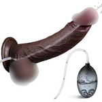 Realistic Squirting Dildo Black Ejaculating Toy Real Skin Anal Dildo With Suction Cup, 8.46" Realistic Ejaculating Dildo Soft Beginner Dildo Prostate Dildo For G & P Spot, Adult Toy For Women Men