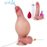 1.41" To 3.27" Adjustable Girth Inflatable Squirting Anal Dildo,Silicone Realistic Ejaculation Dildo With Strong Sucker,Free Hand Adult Cumming Stimulator Prostate Massager Sex Toy