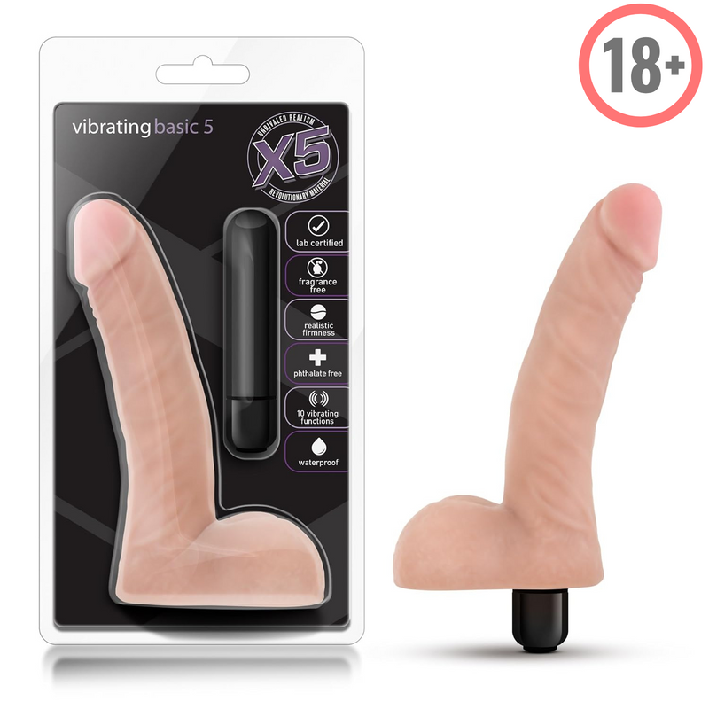 5.5" Small Realistic Feel Vibrating Dildo - 10 Vibrating Functions G Spot Stimulating Vibrator - Waterproof - Sex Toy For Women - Sex Toy For Adults (Beige)