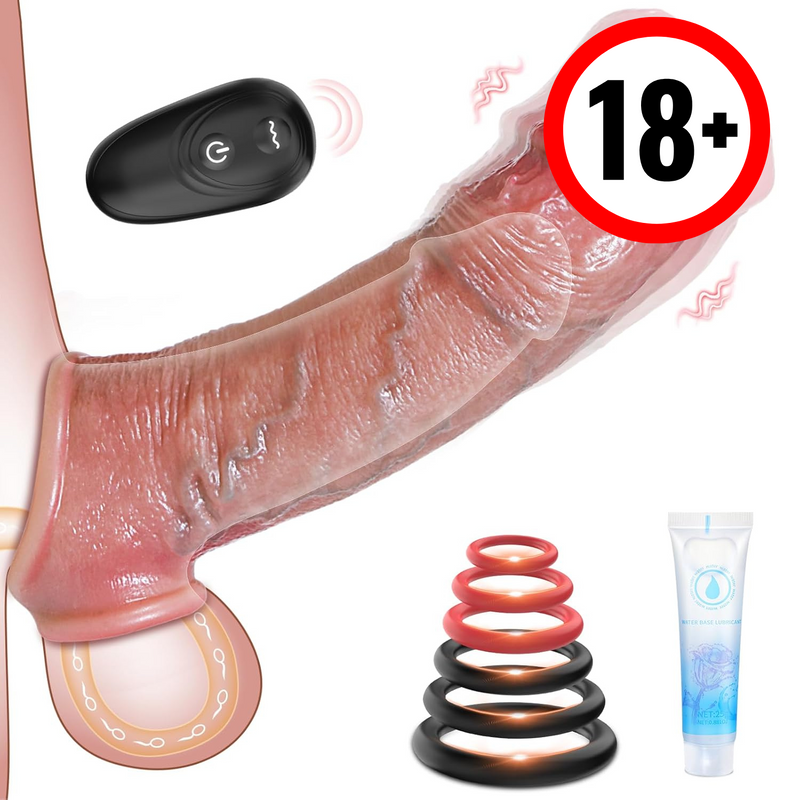 Sex Toys Vibrator Penis Sleeve - Male Sex Toys For Men Penis Extender Dildo Vibrating Cock Ring Sleeve 10 Mode Remote Control, Adult Toy Male Vibrator Realistic Penis Enlarger Thicken For Mens Couples