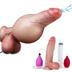 7.68" Long Inflatable Expanding Anal Plug Ejaculation Dildo, Adult Stimulator Sex Toy, Squirting Dildo With Strong Suction Cup,Silicone Butt Plug Prostate Massaging G-Spot Masturbate