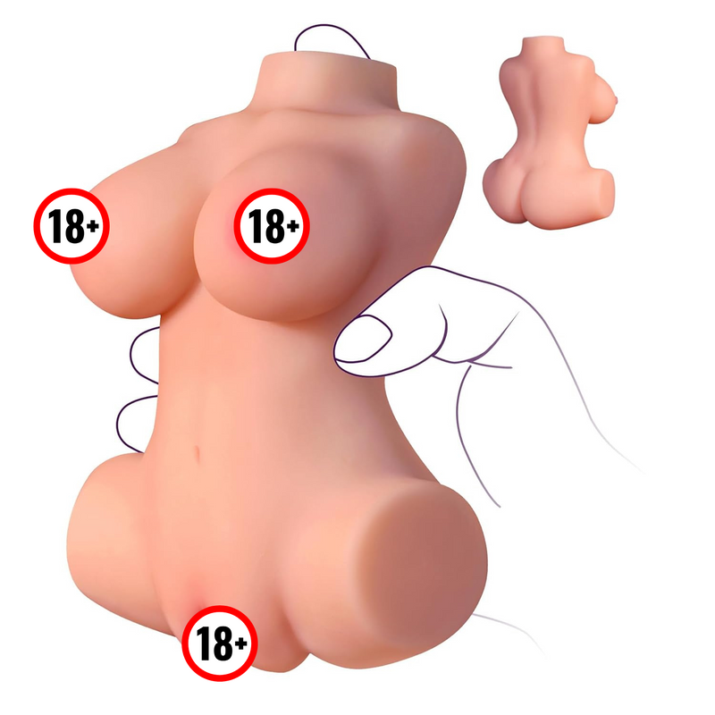 Manual Male Masturbator,Portable Small Sex Doll,Adult Sex Toys For Men Pleasure Training,Pocket Pussies Fantasy Female Torso Dolls With Realistic Boobs Soft Vagina Textured