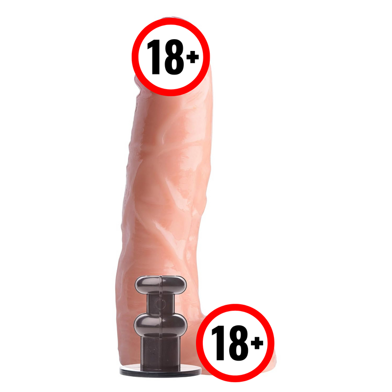 9" Cock Lock Dildo With Balls, Flesh, 1 Count, (Af954)