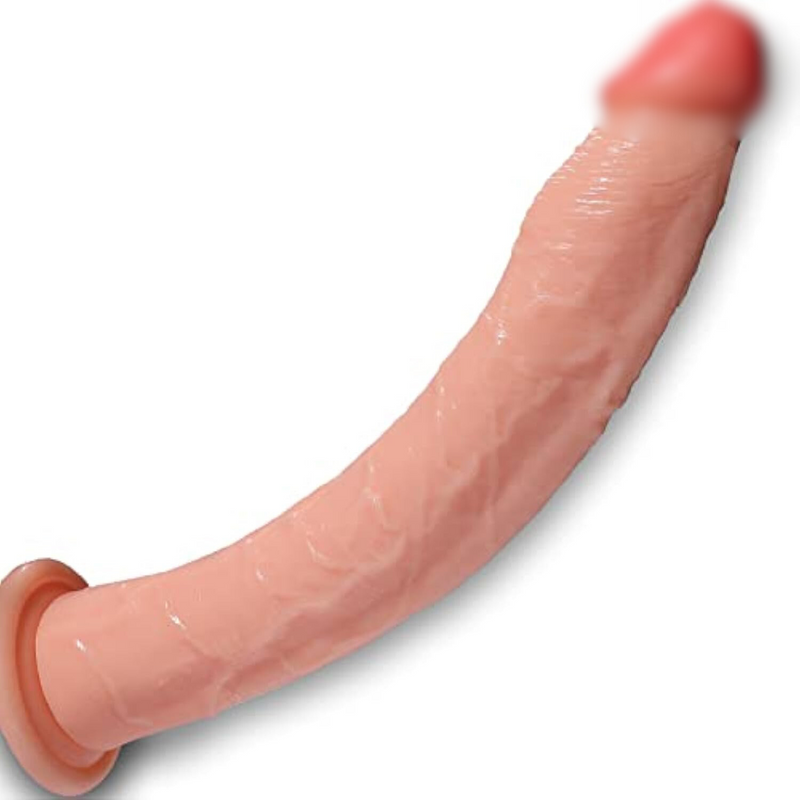 13.4 Inch Realistic Huge Dildo Sex Toys With Small Glans, Long Anal Dildos With Suction Cup For Hands-Free Play, Body-Friendly Big Lifelike Flexible Dildo Adult Toy For Women Men Couples