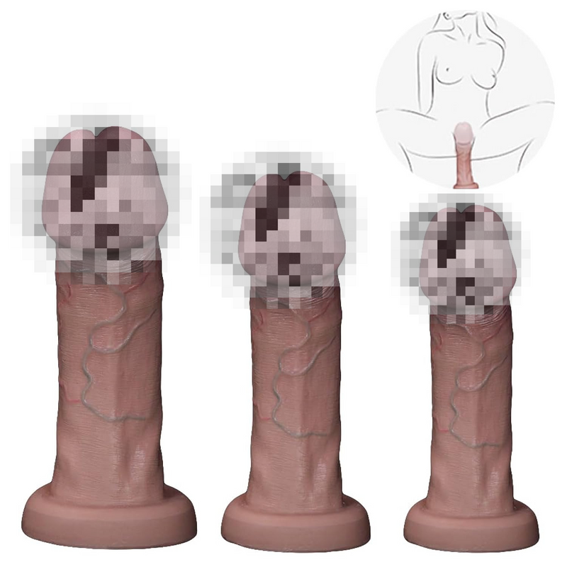 Realistic Silicone Thick Huge Glans Dildo, 3 Sizes Dildos With Suction Cup For Hands-Free And Anal Play Vagina G-Spot Stimulate Giant Butt Plug Analdildo Sex Toys For Women Men Beginner (L)