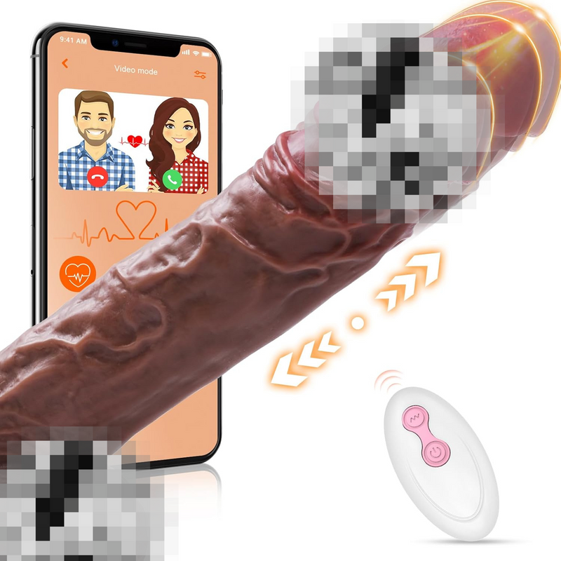 Thrusting Dildo Realistic Vibrator With Heating - 9.8 Inch App Remote Anal Fake Penis With 9 Thrusting & Vibrating Modes, Thick Electric Dildos Adult Sex Toys For Women Couple Pleasure