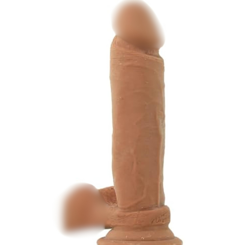 8 Inch Perfect D Dildo With Lube 1Oz | Harness Compatible Strap-On Dildo | Realistic Dildos | Suction Cup Base | Adult Sex Toys