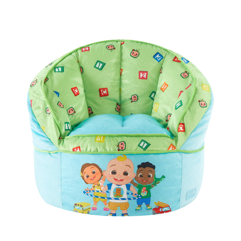 Cocomelon Blue Polyester Round Bean Bag, Jj, Cody, & Nina