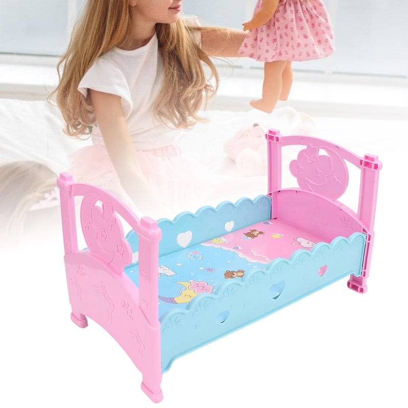 Children Toys,Mini Lovely Simulation Doll Bed Cribs Furniture Baby Play House Toys Accessories, Doll Cribs