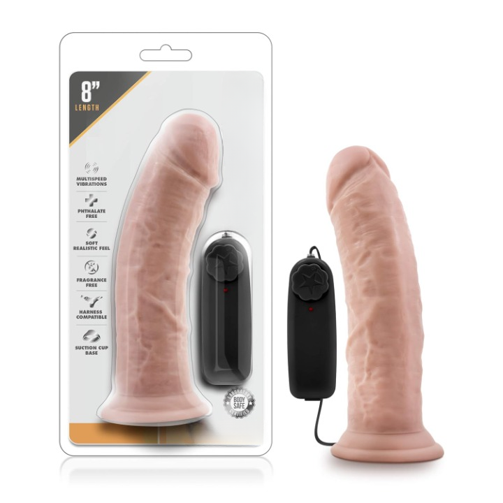 Dr. Skin 8 Inch Realistic Vibrating Dildo With Suction Cup, Sex Toy For Women, Sex Toy For Adults, Vanilla