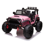 12V Kids Ride On Truck Car With Parent Remote Control & 2 Seater,5.5 Ah Battery Powered Toy Car With Spring Suspension, 3 Speeds, Led Lights, Bluetooth For Girl Boy Pink