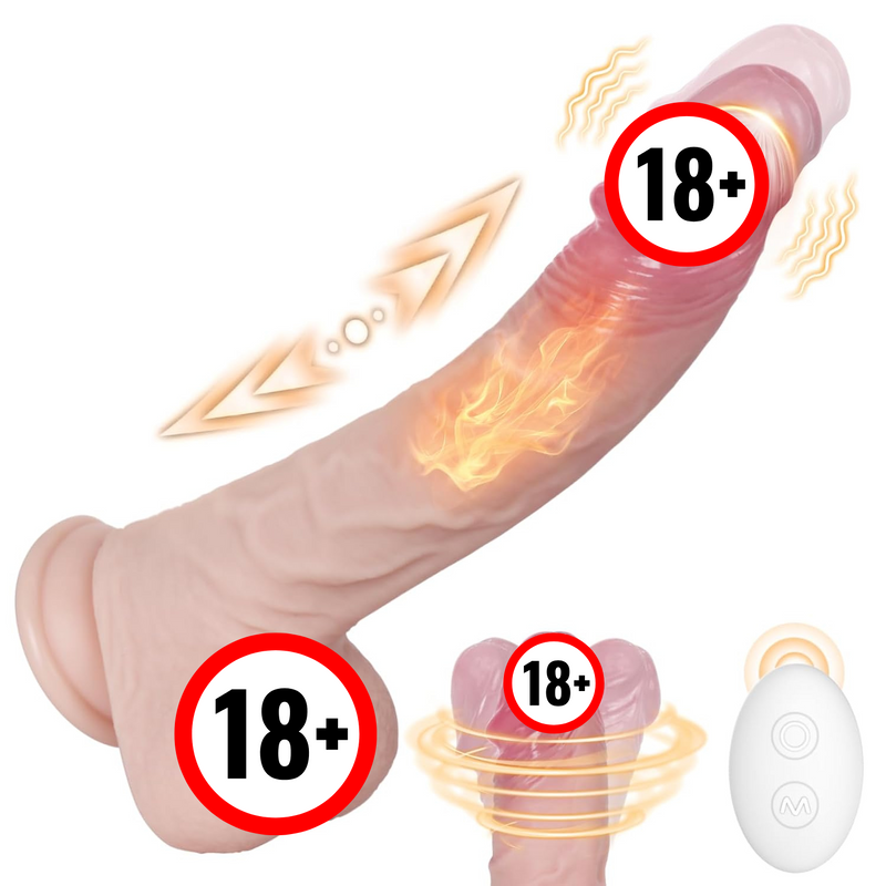 6In1 Thrusting Dildo Vibrator Adult Sex Toys Realistic Silicone Suction Cup Dildos With 3 Vibration 5 Thrust Modes With Roating,Remote Control Vibrators Adult Sex Toys & Games For Women Men
