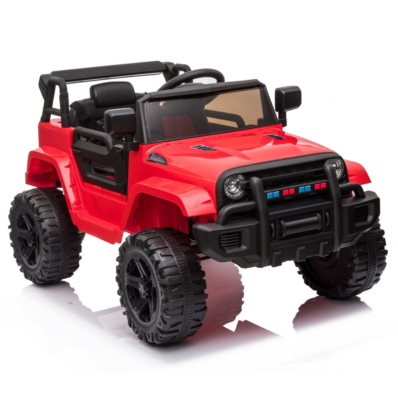 12V Battery Powered Truck Kids Ride On Car W/Rc, Led Light, Horn, Mp3, Red