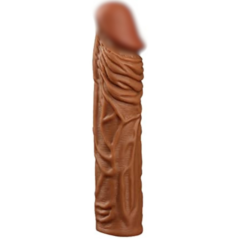 Penis Extension, Liquid Silicone Penis Sleeve Cock Enlargement Cover With Vivid Glans And Veins, Delay Ejaculation Sex Toys For Men