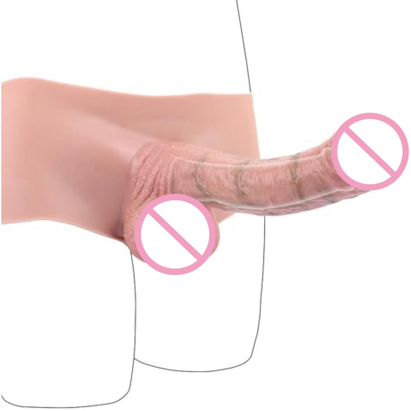 Soft Male Strap On Hollow Dildo Penis Sleeve Panties,7.99 Inch Realistic Hollow Penistransgender Clothing Adult Toys,Elastic Harness Strap-On Dildo, Men Sex Toys For Couples