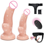 Harness Strap On Dildos Adjustable Vibration Realistic Strapon Cock With 2 Dildos & 10 Modes | Remote Control Silicone Anal G-Spot Stimulation Sex Toys For Women Men Couples Lesbian
