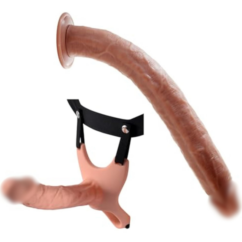 Hollow Strap-On System + 16.5 Inch Super Long Realistic Dildo