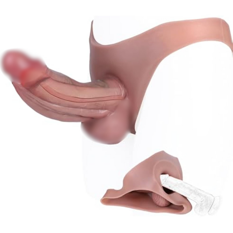 Realistic Strapon Penis, Silicone Wearable Dildo Panties, Dick Extender With Pennis Sleeve Enlarger Male Masturbator Mens Adult Couples Lesbian Sex Toys