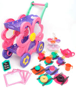 Flower Tea Cart Play Set, 45 Pieces