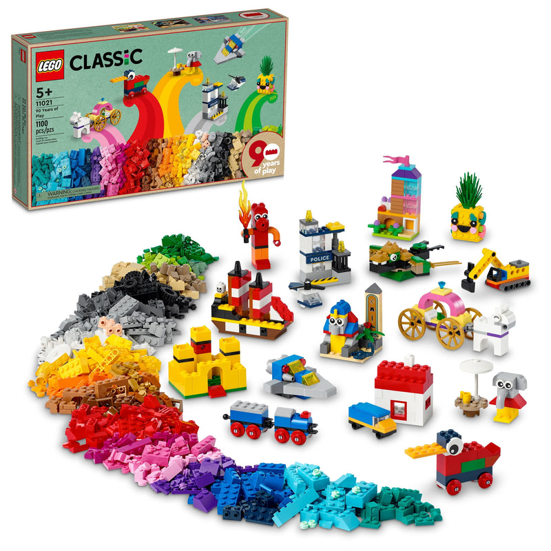 LEGO Classic 90 Years of Play Building Set with 15 Mini Builds 11021