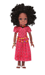 Unity Girl Small Doll - Malaika (14 Inch African Black Doll) Black History Month Gift For Girls Age 3 4 5 6 7