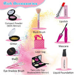 Pretend Makeup Kit Toys For 2, 3, 4, 5 Year Old Girls, First Make Up Set For Little Princess Play Dress Up, Kids Cosmetic, Best Birthday Gift For Toddler-With Polka Dot Bag (Not Real Makeup)