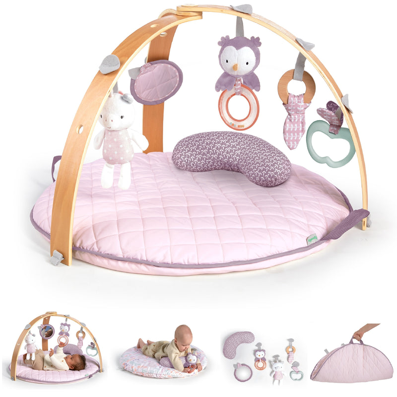 Cozy Spot Duvet Activity Baby Play Gym With Self-Storage, Machine Washable Mat - Calla (Pink), Newborn +