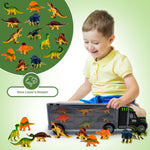 Dinosaur Toys For Kids 3-5 - Dinosaur Truck Carrier Toy With 15 Dinosaur -The Best Dinosaur Toys For Boys And Girls Ages 3,4,5, Years Old And Up + Bonus Dinosaur Book Incl