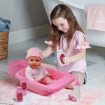 Baby Doll Bath Set With Bathtub & Playtime Accessories “ Gift Pack With 12 Doll, Tub, Pretend Pacifier, Plastic Potty & More “ 8Pc Pink Play Kit Ages 3+