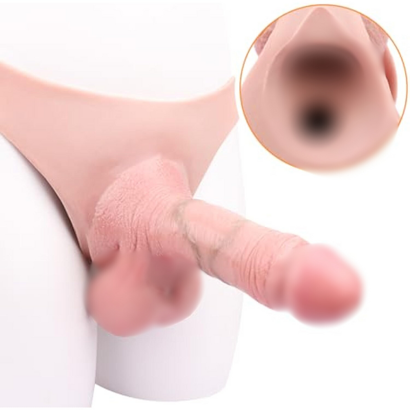 Realistic Strap On Harness With Hollow Dildo, Silicone Wearable Dildo Panties For Mens, Male Penis Extender Cock Sleeve, Anal G-Spot Play Adult Sex Toys For Men Pegging Couples
