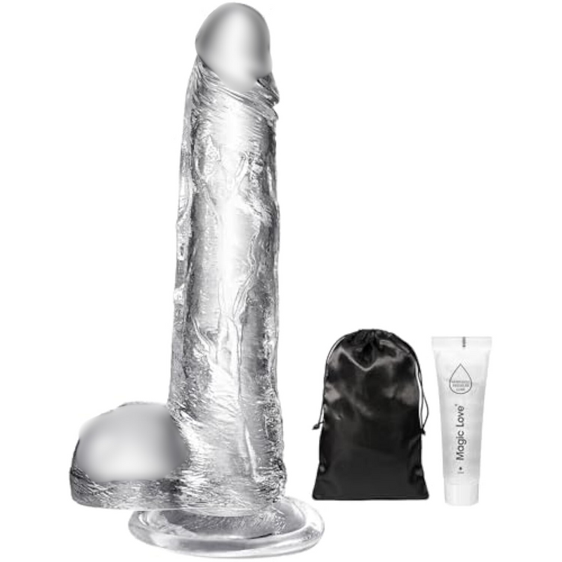 Realistic Big Dildo Sex Toy Soft Silicone Dildo Clear, Realistic Penis G-Spot Stimulation Dildos With Suction Cup For Women, Beginner Anal Adult Toys For Hands-Free Play (7'')