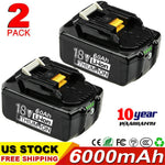 2X 6.0Ah Bl1860 Bl1850 18V Li-Ion Battery Bl1850B Bl1830 Bl1860B New
