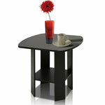 Espresso Brown Wooden End Table Accent Side Nightstand Storage Shelf Plant Stand