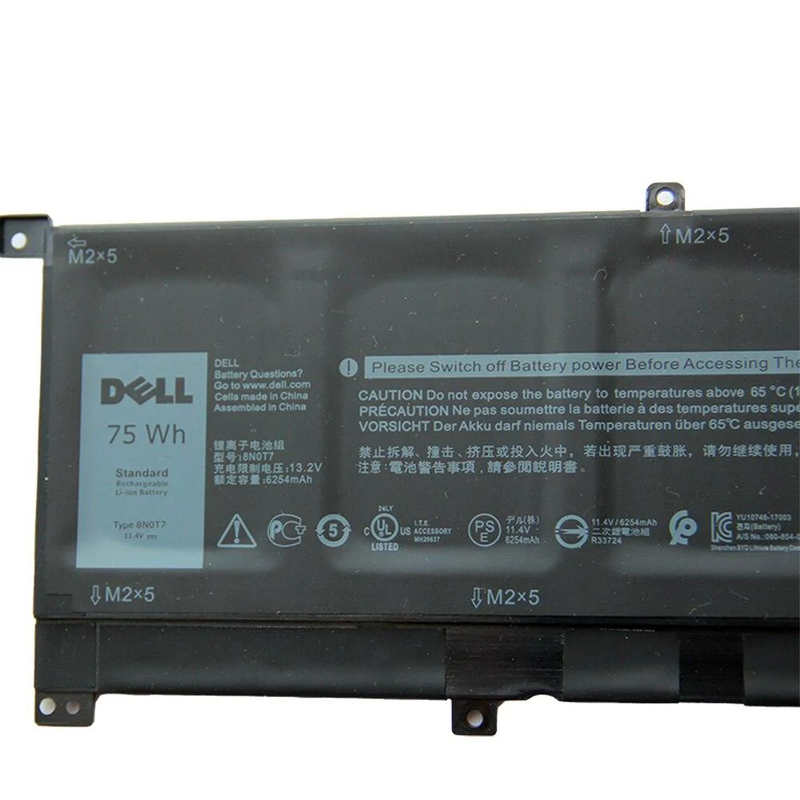 Genuine Dell 8N0T7 08N0T7 Battery 75Wh TMFYT XPS 15 9575 Precision 5530 Series