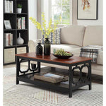 Omega Coffee Table In Cherry And Black Wood Finish