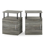 Furinno JAYA Engineered Wood End Table in French Oak Gray/Black (Set of 2)