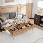 47" Central Table Lift Top Coffee Table W/Hidden Compartments for Living Room